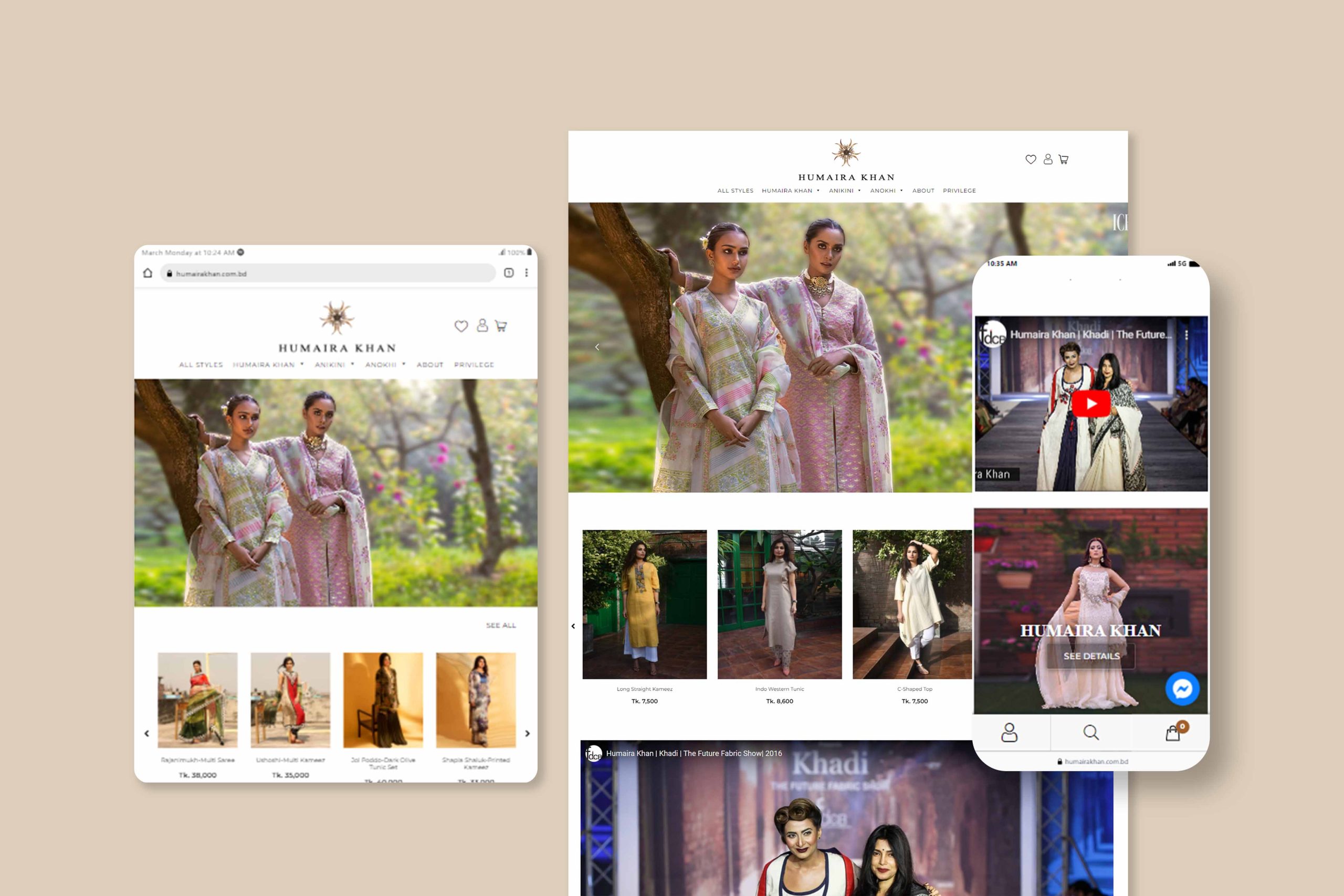 Humairakhan website design banner