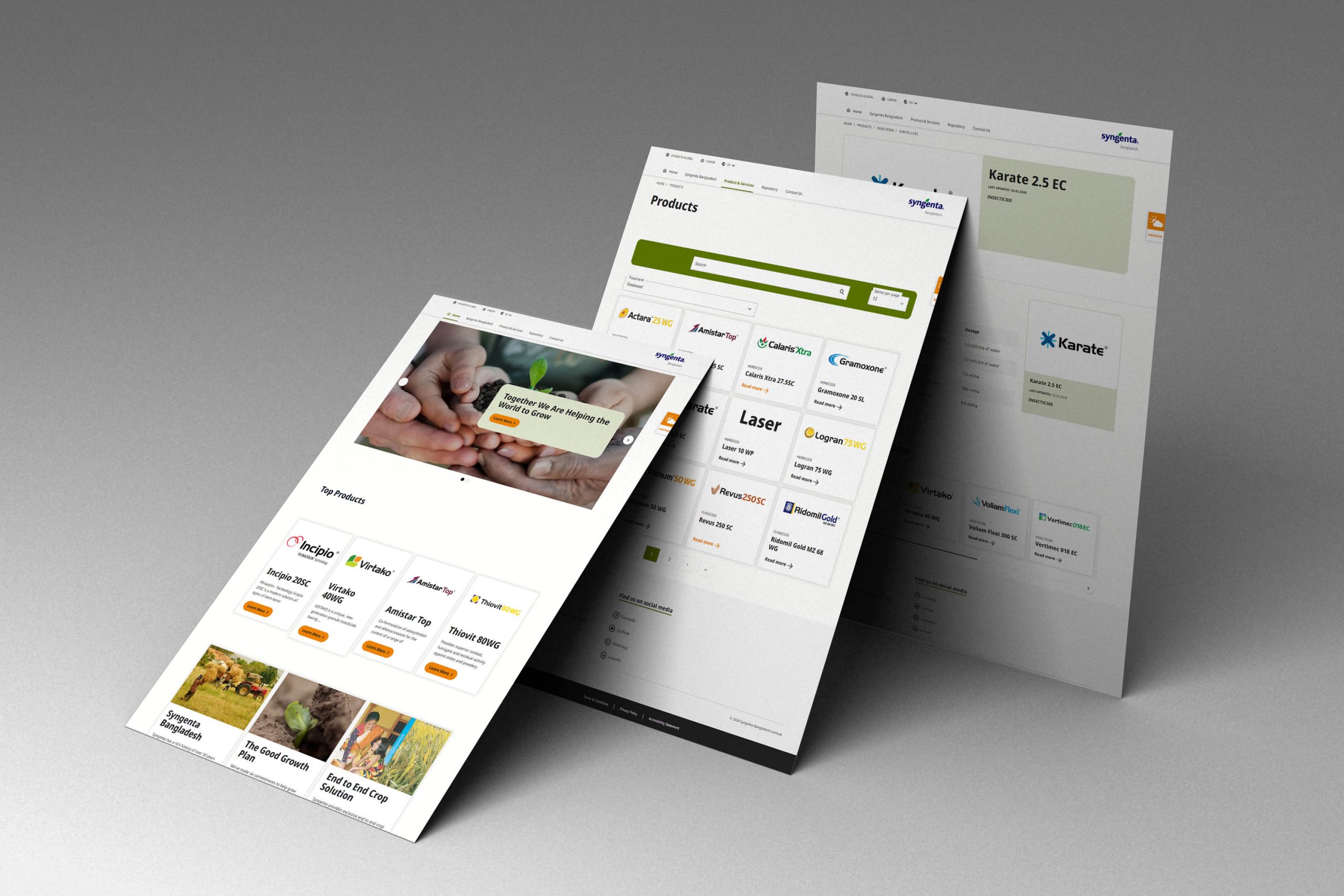 Syngenta Different pages screenshot