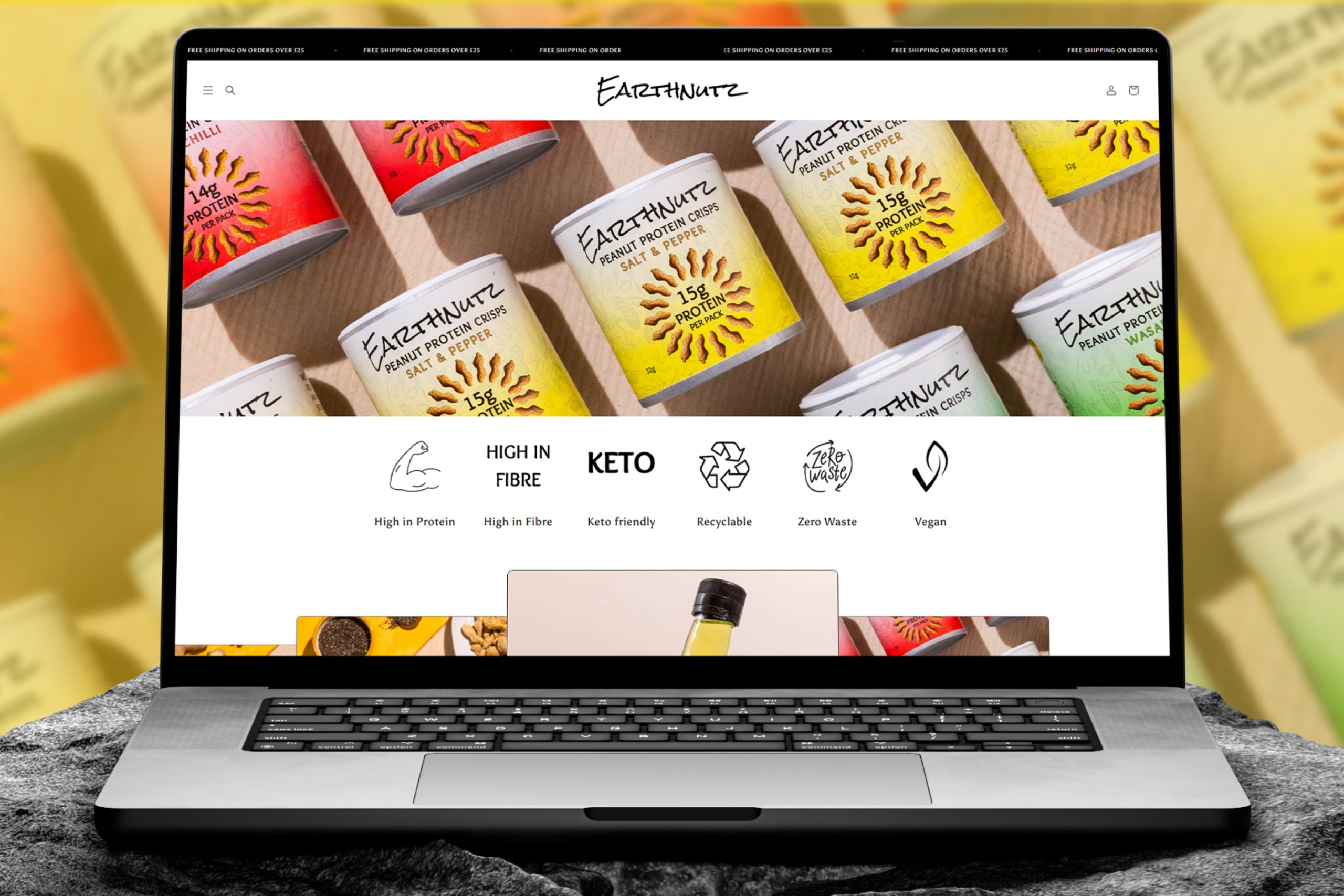 Earthnutz website hero section