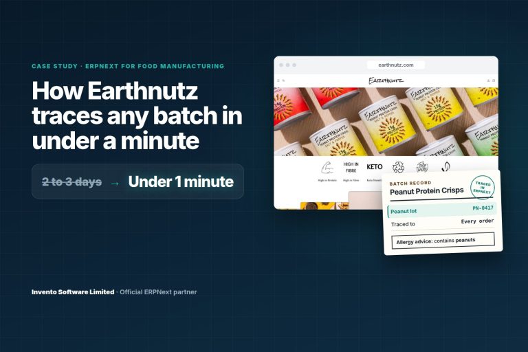 Earthnutz ERPNext food manufacturing case study cover
