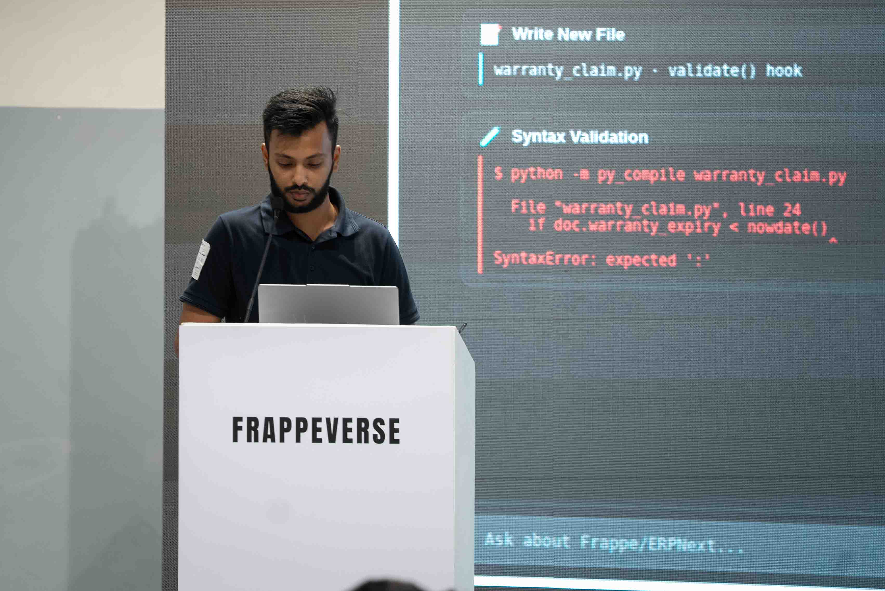Frappe Copilot demonstration at Frappeverse Mumbai 2026