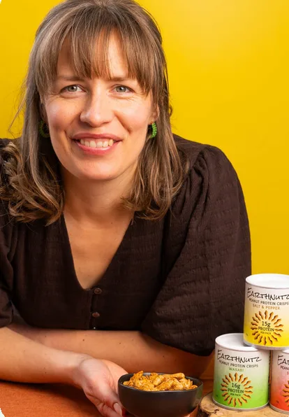 Abby Singh, founder of Earthnutz, with her peanut crisps