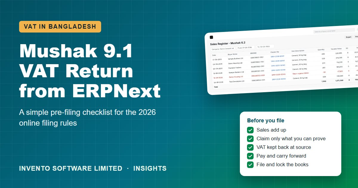 Mushak 9.1 VAT return from ERPNext: a five-step pre-filing checklist